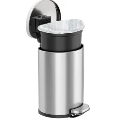 iTouchless SoftStep Semi-Round Stainless Steel Step Trash Can with Hinged Lid, 1.85 Gallon (IP02DSS)