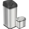 iTouchless Stainless Steel Sensor Trash Can Combo Pack, Silver, 13 gal. and 2.5 gal (CDZT1302SS)