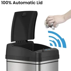 iTouchless Stainless Steel Sensor Trash Can Combo Pack, Silver, 13 gal. and 2.5 gal (CDZT1302SS)