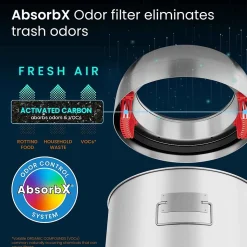 iTouchless Stainless Steel Open Top Trash Can, Silver, 16 gal. (OL16STR)