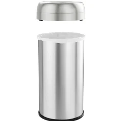 iTouchless Stainless Steel Open Top Trash Can, Silver, 16 gal. (OL16STR)