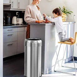 iTouchless Stainless Steel Open Top Trash Can, Silver, 16 gal. (OL16STR)