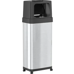 iTouchless Stainless Steel Trash Can with Dual Push Lid, 24-Gallon, Brushed (IT24DPS)