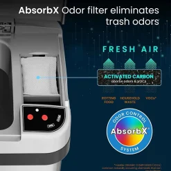 iTouchless Stainless Steel Bathroom Sensor Trash Can with AbsorbX Odor Control System and Fragrance, Silver, 4 Gal. (MT04SS)