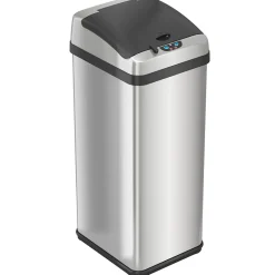 iTouchless Stainless Steel Sensor Trash Can Platinum Edition with AbsorbX Odor Control System, 13 Gal., Silver (IT13RX)