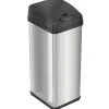 iTouchless Stainless Steel Sensor Trash Can with Wide Lid Opening and AbsorbX Odor Control System, 13 Gal., Silver (IT13MX)