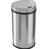 iTouchless Stainless Steel Semi-Round Sensor Trash Can with Extra-Wide Lid and AbsorbX Odor Control, 13 Gal., Silver(IT13HX)
