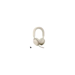 jabra Evolve2 75 Wireless Noise Canceling Bluetooth Stereo Mobile On Ear Headset, Beige (27599-989-898)