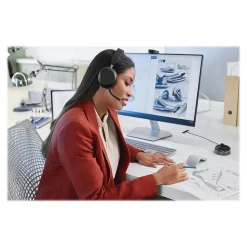 jabra Evolve2 75 Wireless Noise Canceling Bluetooth Stereo Mobile On Ear Headset, USB-A, Black (27599-989-999)