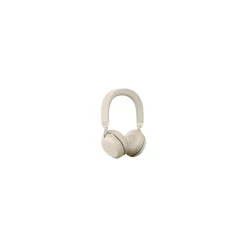 jabra Evolve2 75 Wireless Noise Canceling Bluetooth Stereo Mobile On Ear Headset, USB-C, MS Certified, Beige (27599-999-898)
