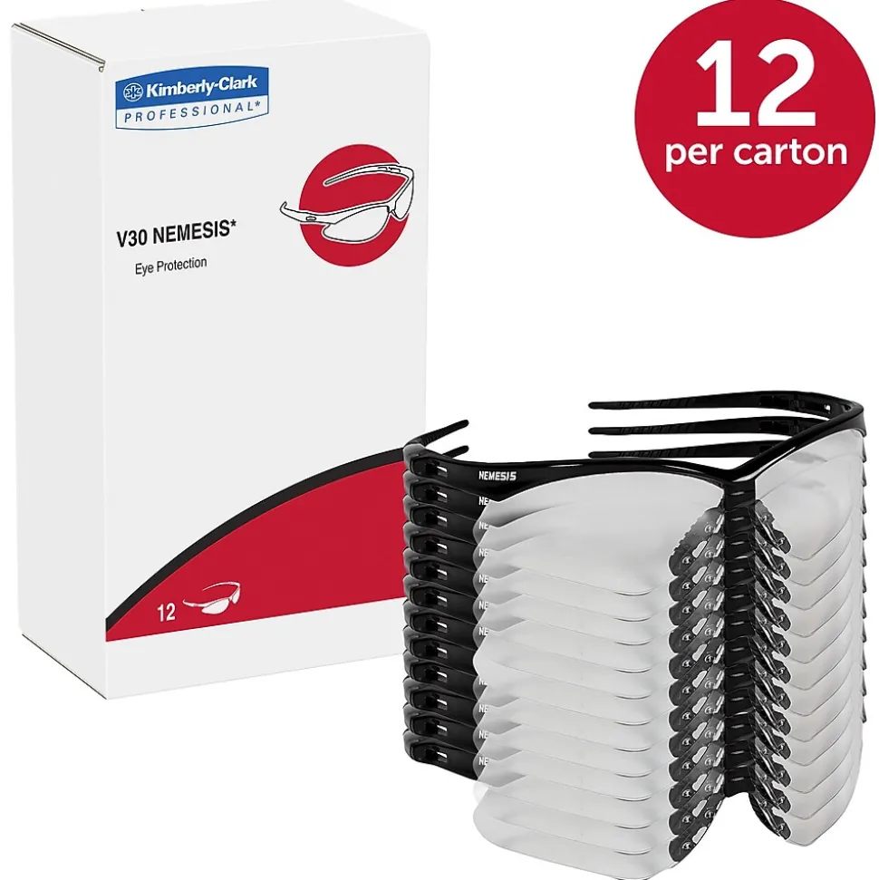 Jackson® Nemesis Safety Glasses, Polycarbonate, Indoor/Outdoor, Black