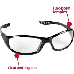 Jackson Safety® Eyewear, V40 HellRaiser®, Clear Anti-Fog Lense, Black Frame