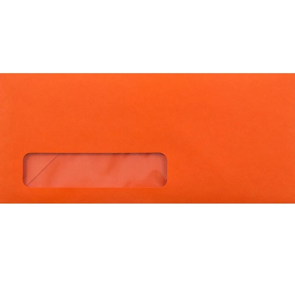 JAM Paper #10 Business Window Envelopes, 4.125 x 9.5, Orange Recycled, 25/Pack (5156477)