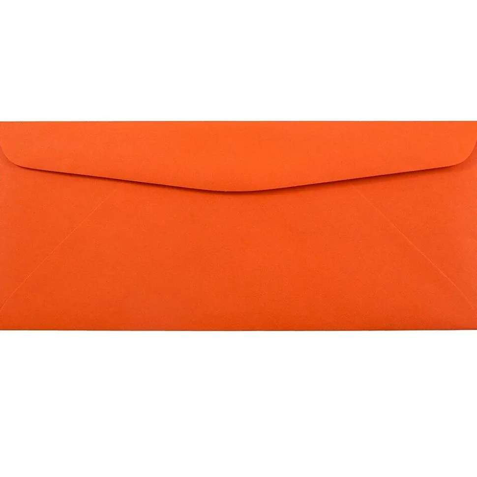 JAM Paper #10 Business Window Envelopes, 4.125 x 9.5, Orange Recycled, 25/Pack (5156477)