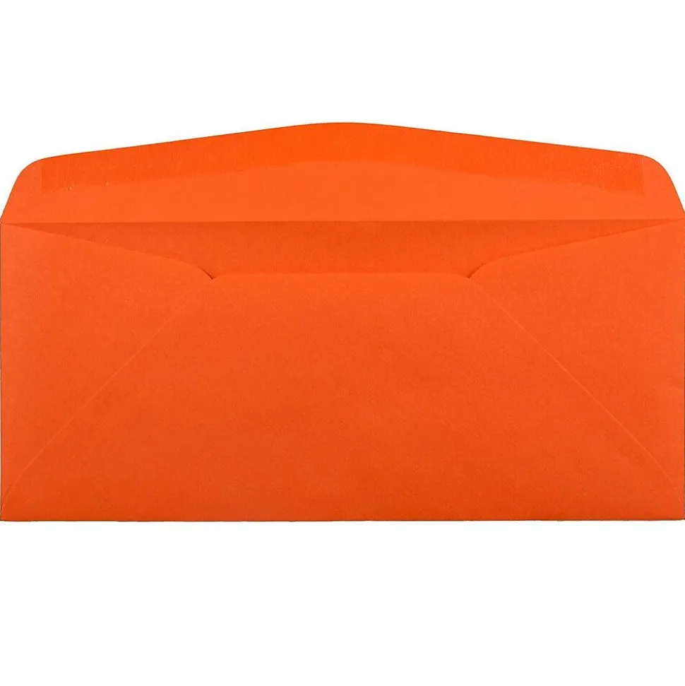 JAM Paper #10 Business Window Envelopes, 4.125 x 9.5, Orange Recycled, 25/Pack (5156477)