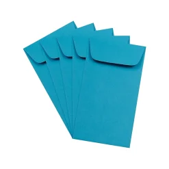 JAM Paper #6 Coin Business Colored Envelopes, 3.375 x 6, Blue Recycled, 25/Pack (356730559)