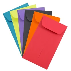 JAM Paper #6 Coin Business Colored Envelopes, 3.375 x 6, Assorted Colors, 150/Pack (3567306assrt)