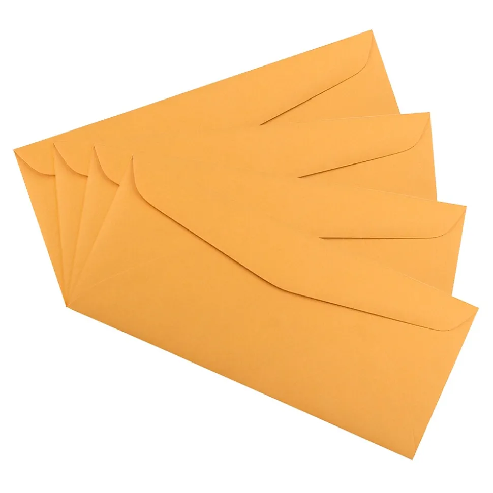 JAM Paper #12 Kraft Business Commercial Envelope, 4 3/4" x 11", Manila Brown Kraft, 50/Pack (80762I)