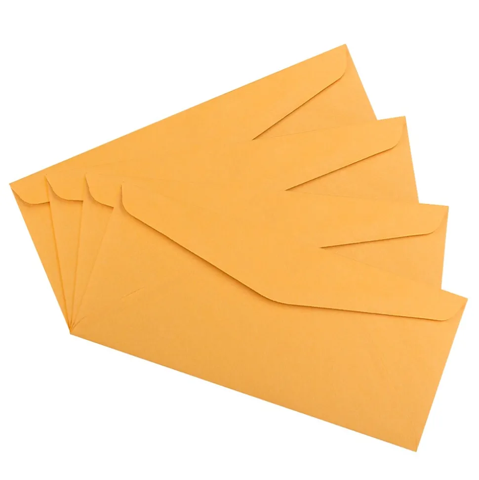 JAM Paper #10 Kraft Business Envelope, 4 1/8" x 9 1/2", Brown Kraft, 50/Pack (3984I)