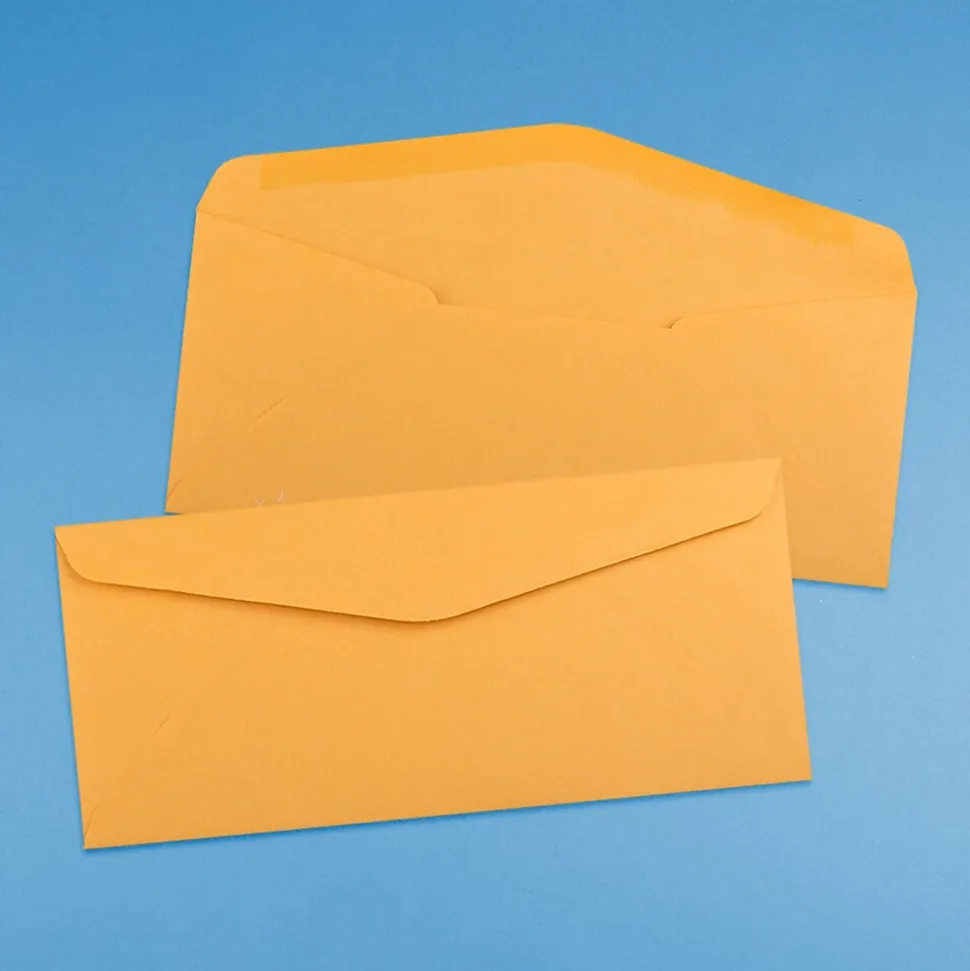 JAM Paper #10 Kraft Business Envelope, 4 1/8" x 9 1/2", Brown Kraft, 50/Pack (3984I)