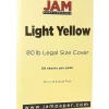 JAM Paper 80 lb. Cardstock Paper, 8.5" x 14", Light Yellow, 50 Sheets/Pack (16729341)