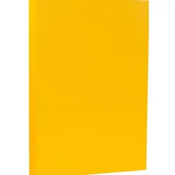 JAM Paper 80 lb. Cardstock Paper, 8.5" x 14", Sunflower Yellow, 50 Sheets/Pack (16729352)