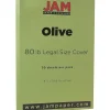 JAM Paper 80 lb. Cardstock Paper, 8.5" x 14", Olive Green, 50 Sheets/Pack (16729372)