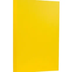 JAM Paper 65 lb. Cardstock Paper, 8.5" x 14", Brite Hue Yellow, 50 Sheets/Pack (16730930)