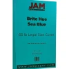 JAM Paper 65 lb. Cardstock Paper, 8.5" x 14", Brite Hue Sea Blue, 50 Sheets/Pack (16730935)