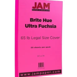 JAM Paper 65 lb. Cardstock Paper, 8.5" x 14", Ultra Fuchsia Pink, 50 Sheets/Pack (16730928)