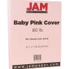 JAM Paper 80 lb. Cardstock Paper, 8.5" x 11", Baby Pink, 50 Sheets/Pack (5155791)