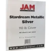 JAM Paper 110 lb. Cardstock Paper, 8.5" x 11", Silver Stardream, 50 Sheets/Pack (181137)