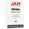 JAM Paper 80 lb. Cardstock Paper, 8.5" x 11", White Glossy, 50 Sheets/Pack (01034702F)