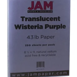 JAM Paper 43 lb. Cardstock Paper, 8.5" x 11", Wisteria Purple, 250 Sheets/Ream (1592216B)