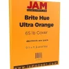 JAM Paper 65 lb. Cardstock Paper, 8.5" x 11", Ultra Orange, 250 Sheets/Ream (151027B)