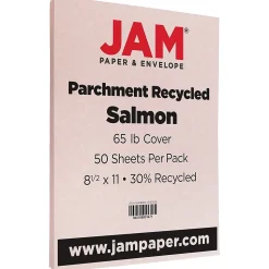 JAM Paper 30% Recycled Parchment Cardstock, 65 lb., 8.5