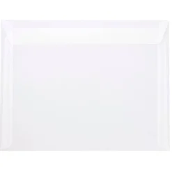 JAM Paper 10" x 13" Booklet Translucent Vellum Envelopes, Clear, 10/Pack (900840420D)
