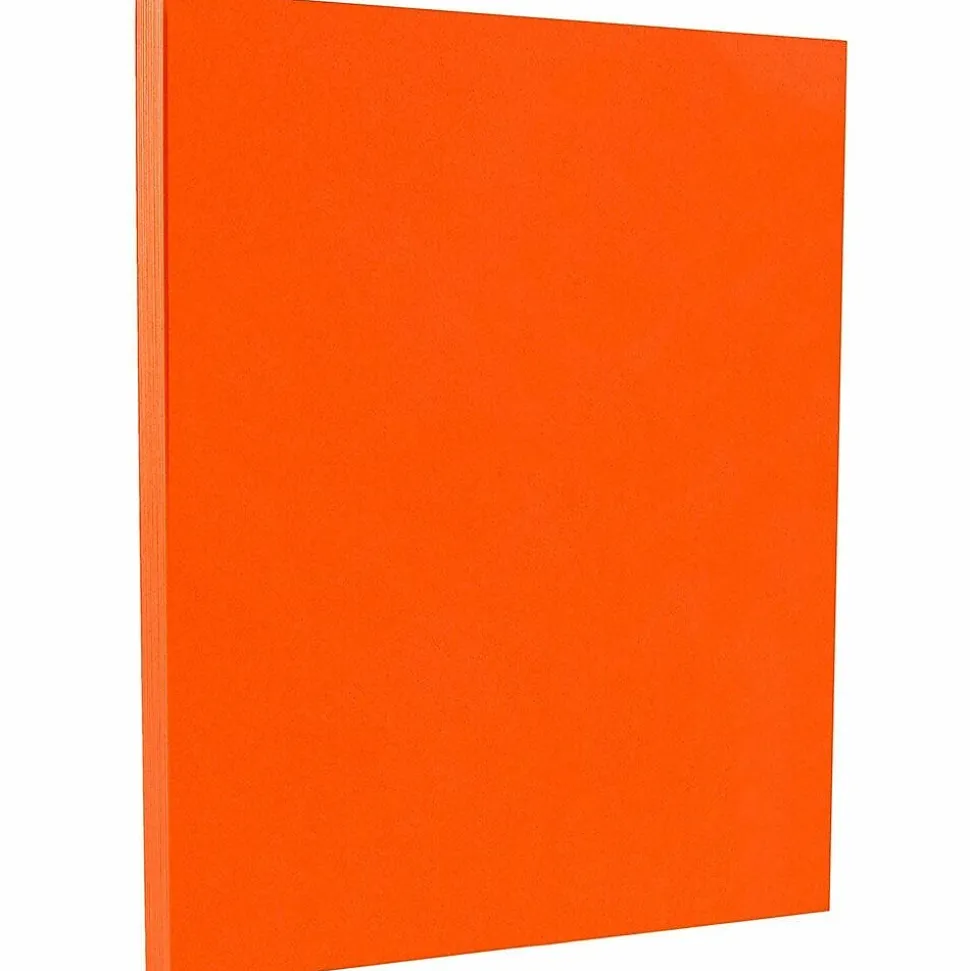 JAM PAPER 8.5" x 11" Color Cardstock, 65lb, Orange, 100/pack (1033879G)