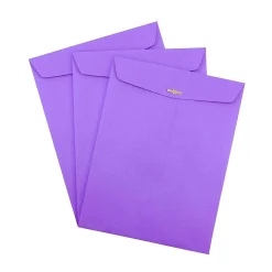 JAM Paper 10 x 13 Open End Catalog Colored Envelopes with Clasp Closure, Violet Purple Recycled, 50/Pack (v0128182i)