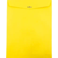 JAM Paper 10 x 13 Open End Catalog Colored Envelopes with Clasp Closure, Yellow Recycled, 50/Pack (900906710i)