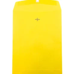 JAM Paper 10 x 13 Open End Catalog Colored Envelopes with Clasp Closure, Yellow Recycled, 50/Pack (900906710i)