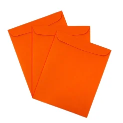 JAM Paper 9 x 12 Open End Catalog Colored Envelopes, Orange Recycled, 25/Pack (80410a)