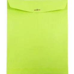 JAM Paper 10 x 13 Open End Catalog Colored Envelopes with Clasp Closure, Ultra Lime Green, 25/Pack (v0128186a)