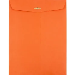 JAM Paper 10 x 13 Open End Catalog Colored Envelopes with Clasp Closure, Orange Recycled, 50/Pack (913745i)