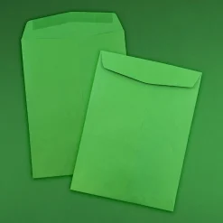 JAM Paper 10 x 13 Open End Catalog Colored Envelopes, Green Recycled, 50/Pack (v0128190i)