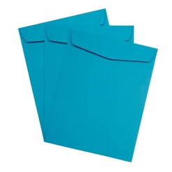 JAM Paper 10 x 13 Open End Catalog Colored Envelopes, Blue Recycled, 25/Pack (87725a)