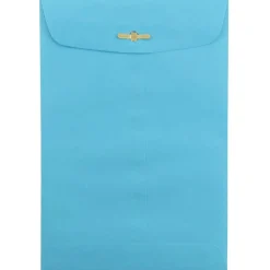 JAM Paper 6 x 9 Open End Catalog Colored Envelopes with Clasp Closure, Blue Recycled, 100/Pack (V0128123)