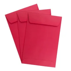 JAM Paper 6 x 9 Open End Catalog Colored Envelopes, Red Recycled, 100/Pack (V0128139)