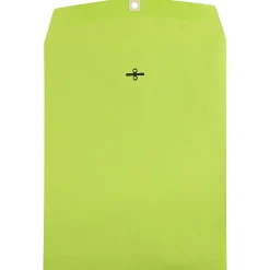 JAM Paper 10 x 13 Open End Catalog Colored Envelopes with Clasp Closure, Ultra Lime Green, 100/Pack (V0128186)