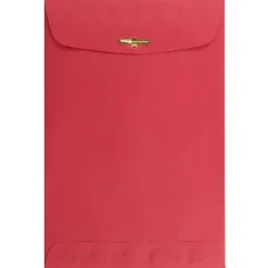 JAM Paper 6 x 9 Open End Catalog Colored Envelopes with Clasp Closure, Red Recycled, 25/Pack (87881a)